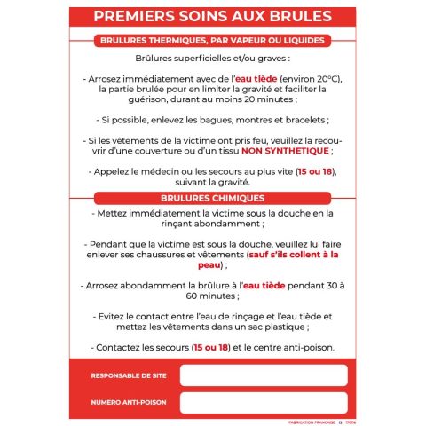 premiers secours – brûlures a4 et a3
