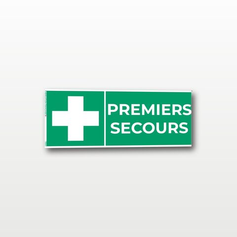 Premiers secours – Panneau de Signalisation - Rectangulaire - 15 x 6 cm