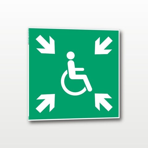 Refuge temporaire d’urgence – Panneau de Signalisation - Carré - 30 x 30 cm