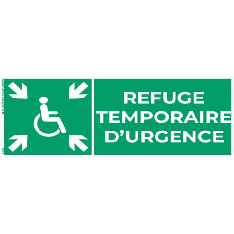 refuge temporaire d’urgence – panneau de signalisation