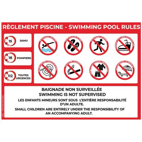 règlement piscine a4