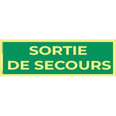 sortie de secours – panneau photoluminescent 20 x 8 cm