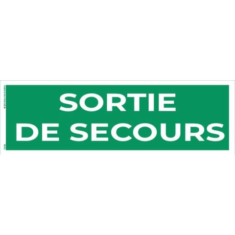 sortie de secours – panneau de signalisation 20 x 8 cm