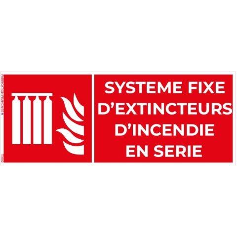 système fixe d’extincteurs d’incendie en série – panneau de signalisation