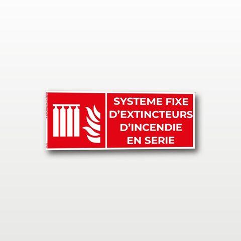 Système fixe d’extincteurs d’incendie en série – Panneau de Signalisation - Rectangulaire - 20 x 8 cm