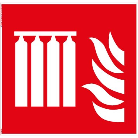 système fixe d’extincteurs d’incendie en série – panneau de signalisation carré 10 x 10 cm