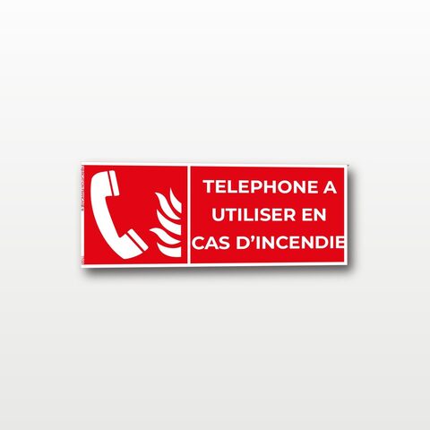 Téléphone à utiliser en cas d’incendie - Rectangulaire - 15 x 6 cm
