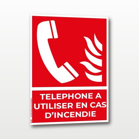 Téléphone à utiliser en cas d’incendie - Portrait - A4