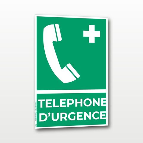 Téléphone d’urgence – Panneau de Signalisation - Portrait - A4