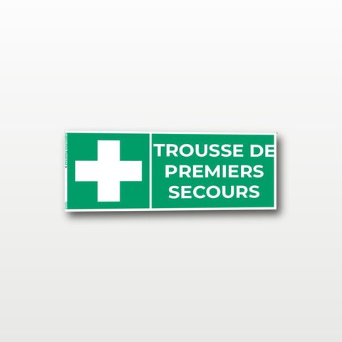 Trousse de premiers secours – Panneau de Signalisation - Rectangulaire - 20 x 8 cm