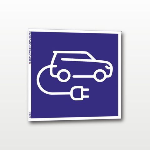 Véhicule électrique – Panneau de Signalisation - 10 x 10 cm