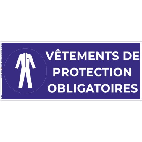 vêtements de protection obligatoires – panneau de signalisation