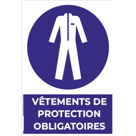 vêtements de protection obligatoires – panneau de signalisation a4