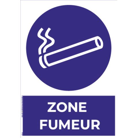 zone fumeur – panneau de signalisation a4