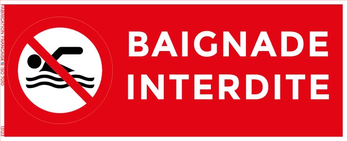 baignade interdite – panneau de signalisation