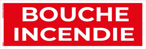 bouche d’incendie – panneau de signalisation 20 x 8 cm