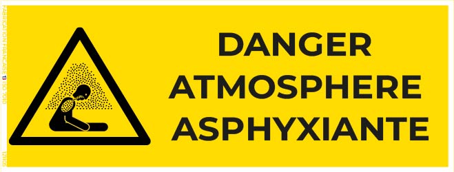 danger atmosphère asphyxiante – panneau de signalisation
