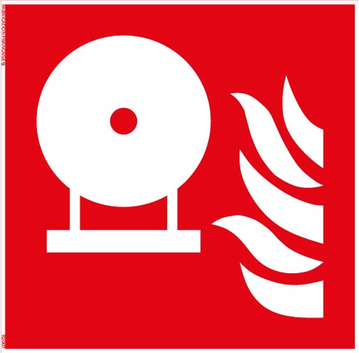 extincteur d’incendie fixe – panneau de signalisation carré 10 x 10 cm