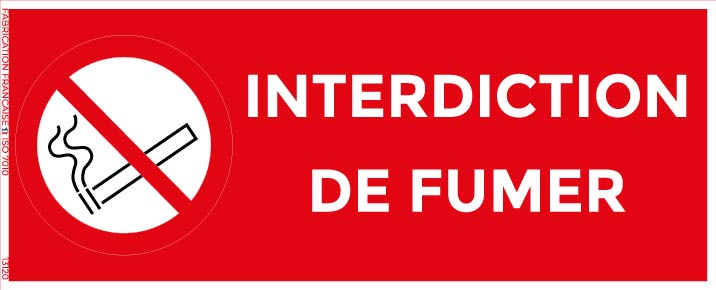 interdiction de fumer – panneau de signalisation