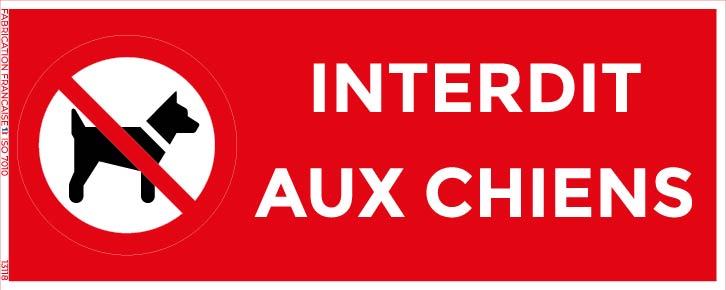 interdit aux chiens – panneau de signalisation