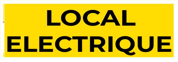 local électrique – panneau de signalisation 20 x 8 cm