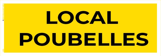 local poubelles – panneau de signalisation 20 x 8 cm