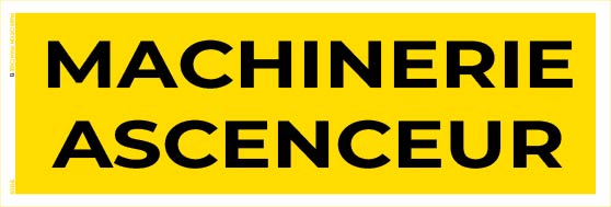 machinerie ascenseur – panneau de signalisation 20 x 8 cm
