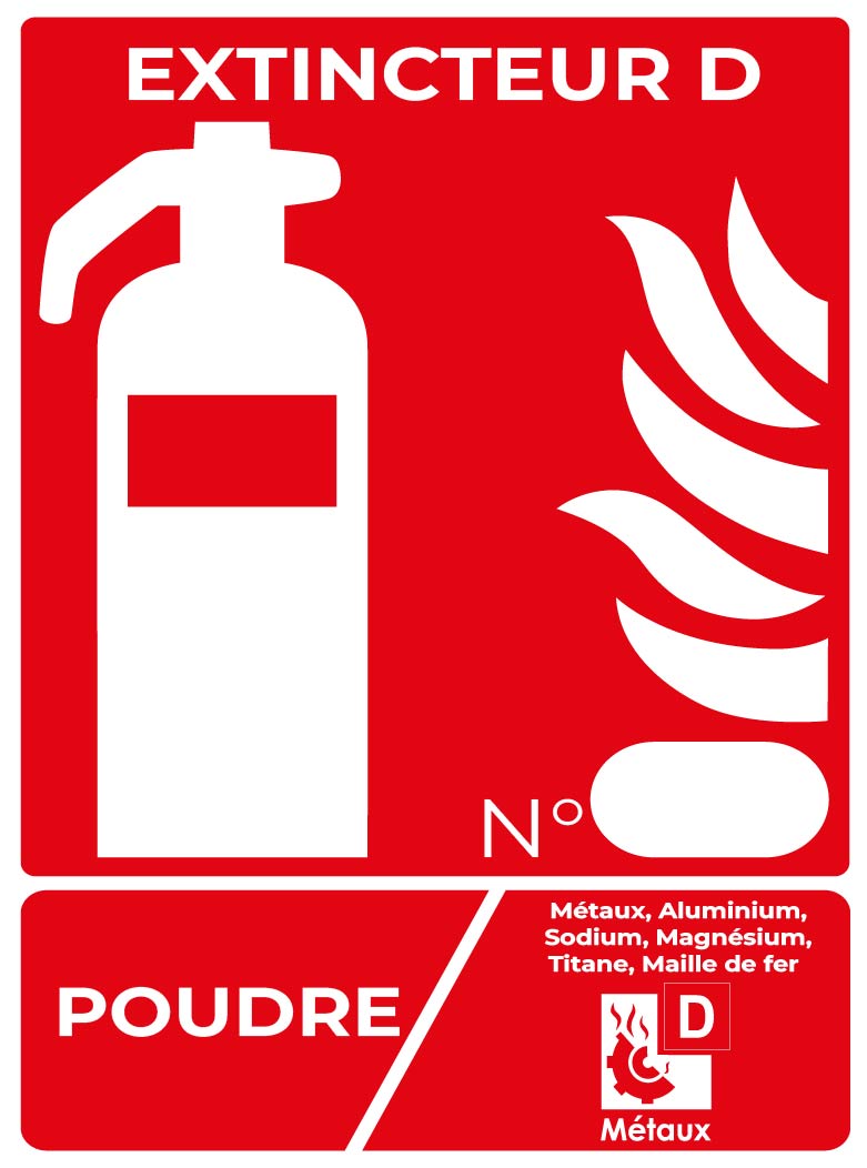 panneau extincteur d poudre 135 x 18cm