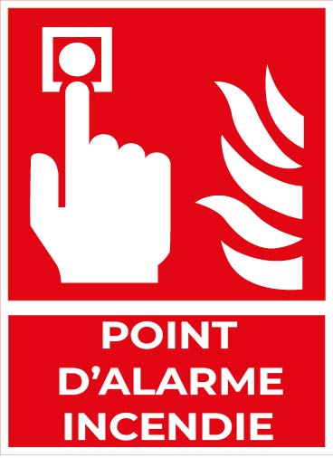 point d’alarme incendie – panneau de signalisation