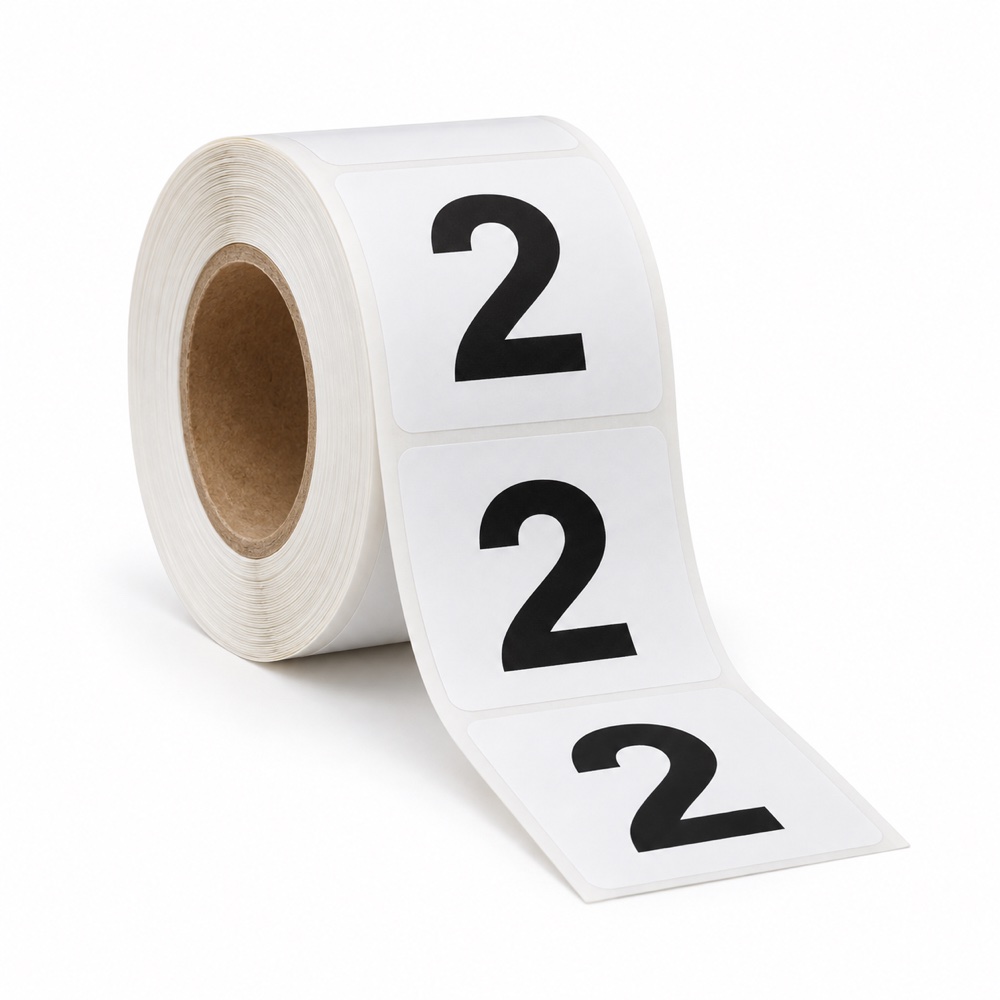 Rouleau d’étiquettes chiffre 2