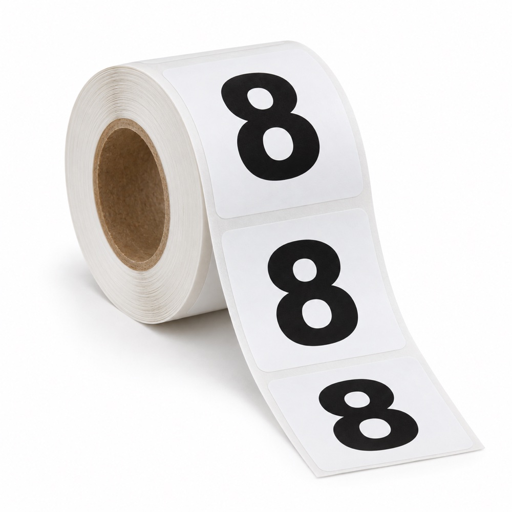 Rouleau d’étiquettes chiffre 8