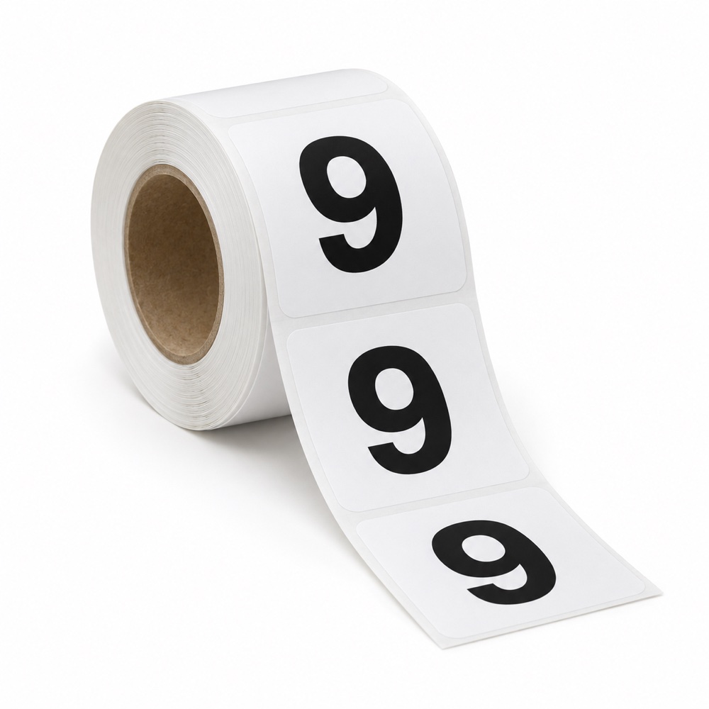 Rouleau d’étiquettes chiffre 9