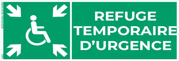 refuge temporaire d’urgence – panneau de signalisation