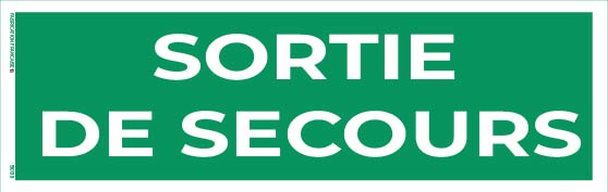 sortie de secours – panneau de signalisation 20 x 8 cm