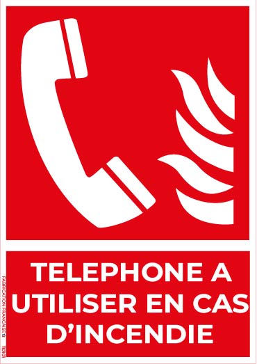 téléphone à utiliser en cas d’incendie portrait a4