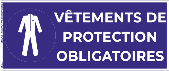 vêtements de protection obligatoires – panneau de signalisation