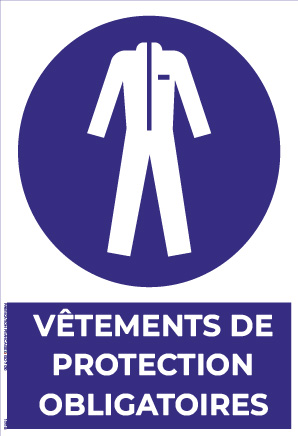 vêtements de protection obligatoires – panneau de signalisation a4