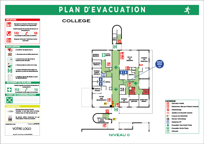 plan d'evacuation nf x 08-070